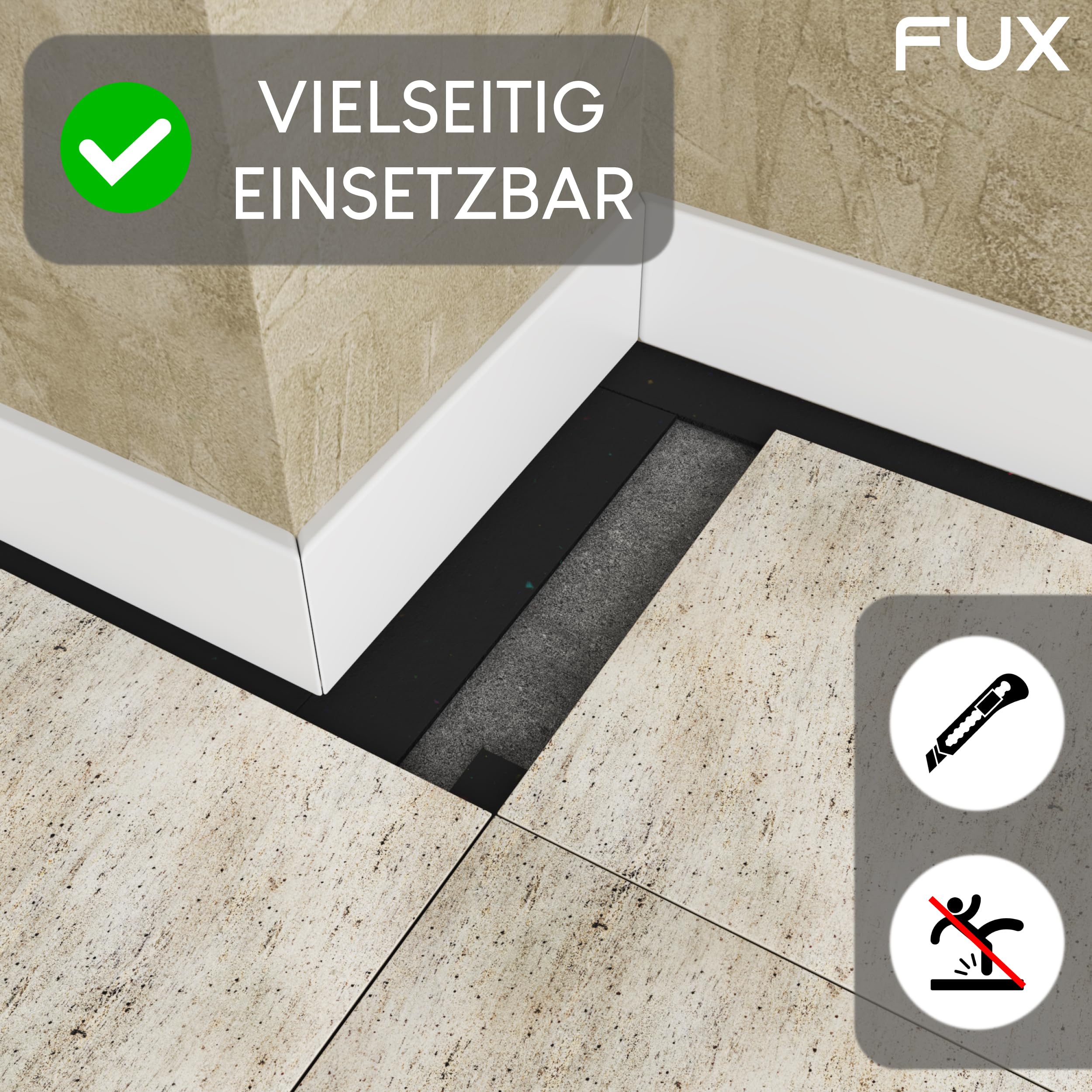 FUX Terrassenpads Rolle 40m x 50mm x 3mm - Bautenschutzmatte