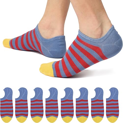 8 Pairs No Show Socks Women Men, Non Slip Invisible Low Cut Socks for Sneakers, Loafers & Flats