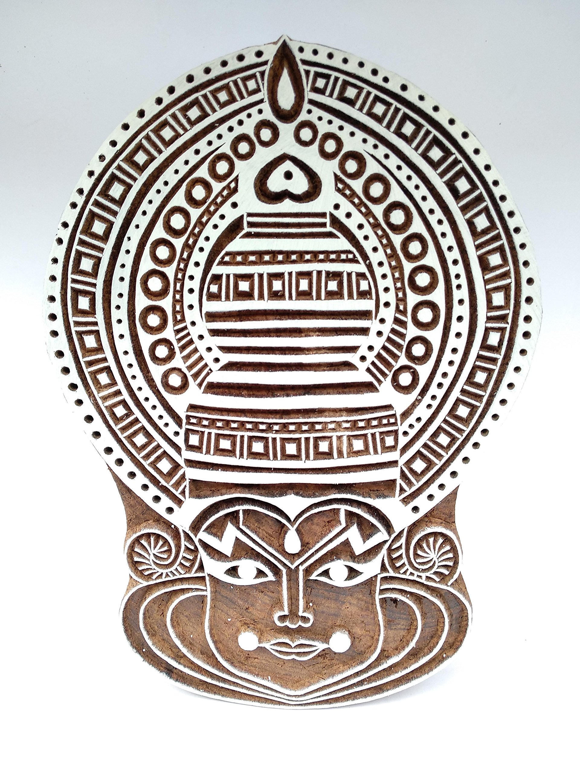 Wooden block stamps Kuchipudi 8 inches Printing Blocks Textile Printing Block Fabric Paper and Henna Printing Block etc-image-23