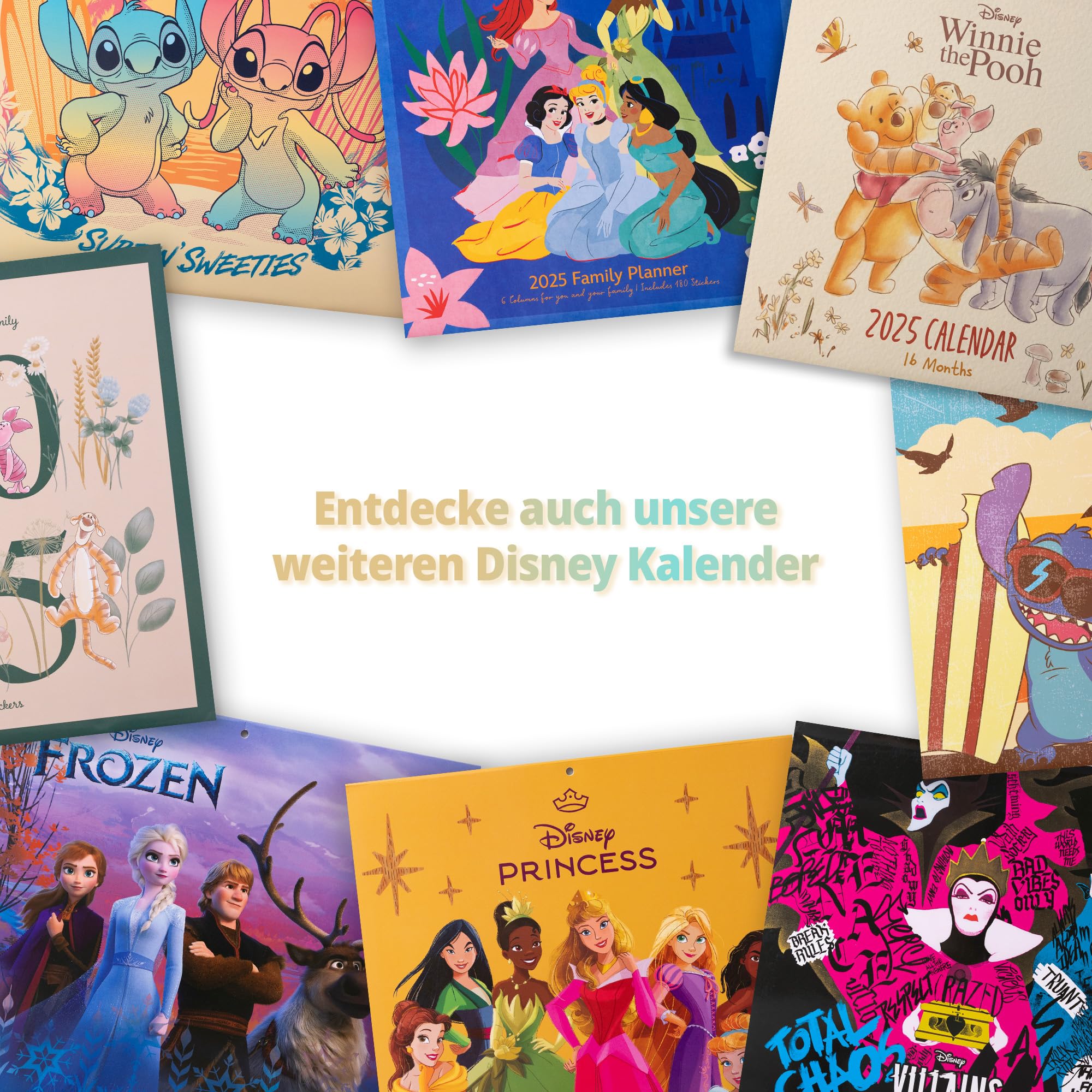 Calendario 30x30 disney princess 2025 pyramid