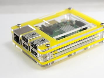 Zebra Case - Raspberry Pi 3 B+, Pi 2 and B+ (Tropical Yellow) with Heatsinks ~ C4Labs