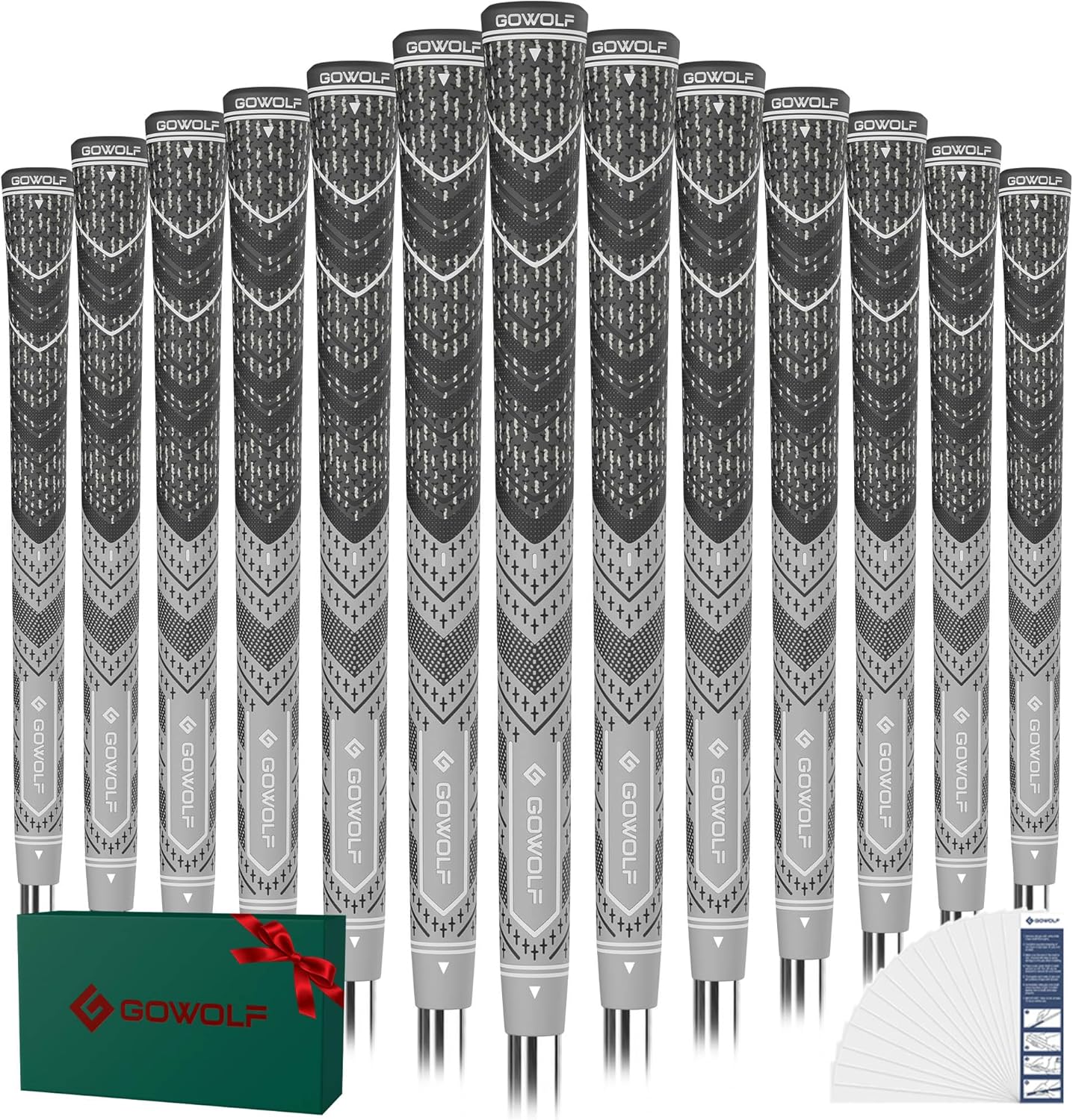 Gowolf Golf Grip Cord Rubber Multi-compound Golf Driver Irons Club Choose 13 Grips with 15pcs Tapes Or Full Kit choose one