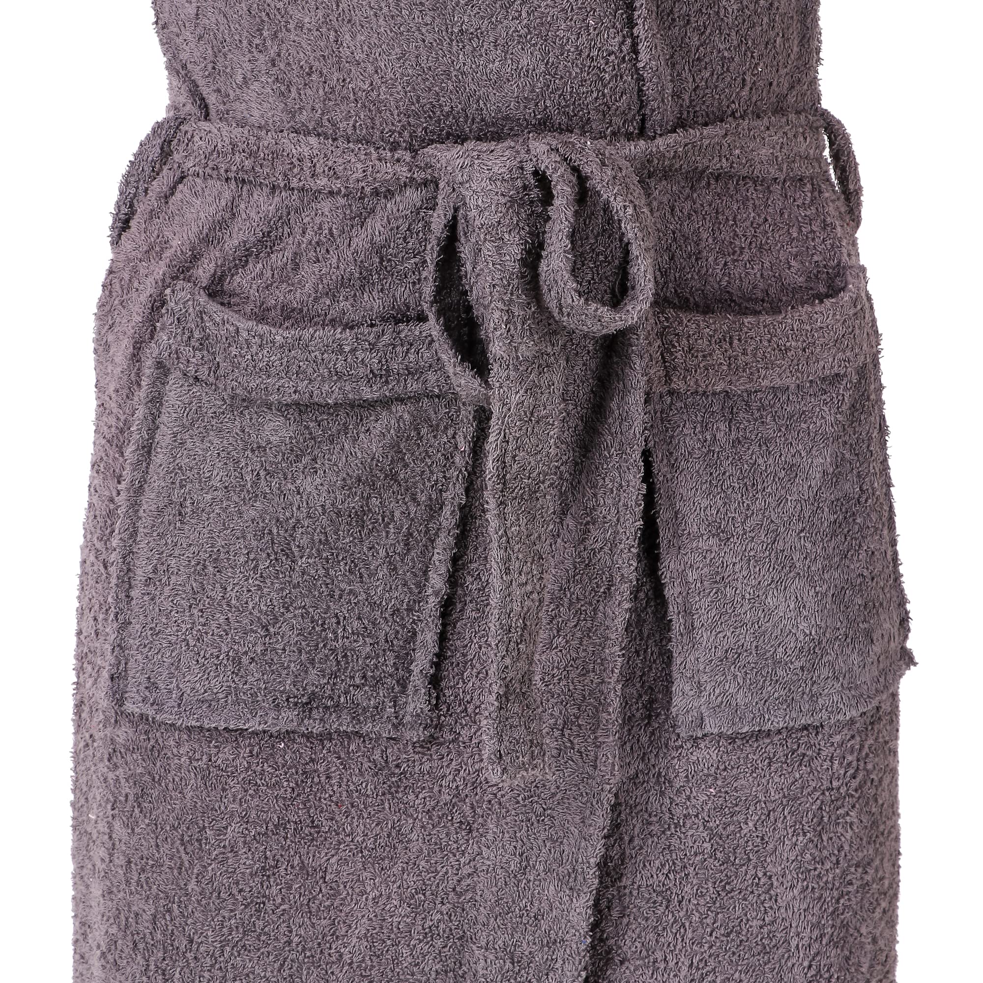 Comfortlooms Men's Bath Robe Full Sleeve Cotton Bathrobe | Soft, Light, Compact & Highly Water Absorbent - Suitable for Birthday/Anniversary/Diwali/Couple/wedding Gift | 250 GSM |Grey 4