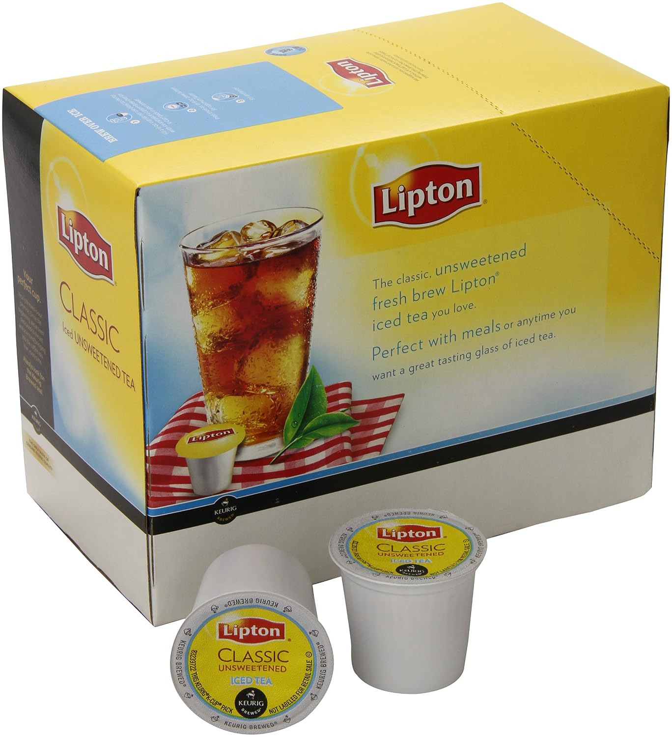 Lipton K-Cup Portion Pack for Keurig Brewers, Classic Unsweetened Iced Tea, 24 Count