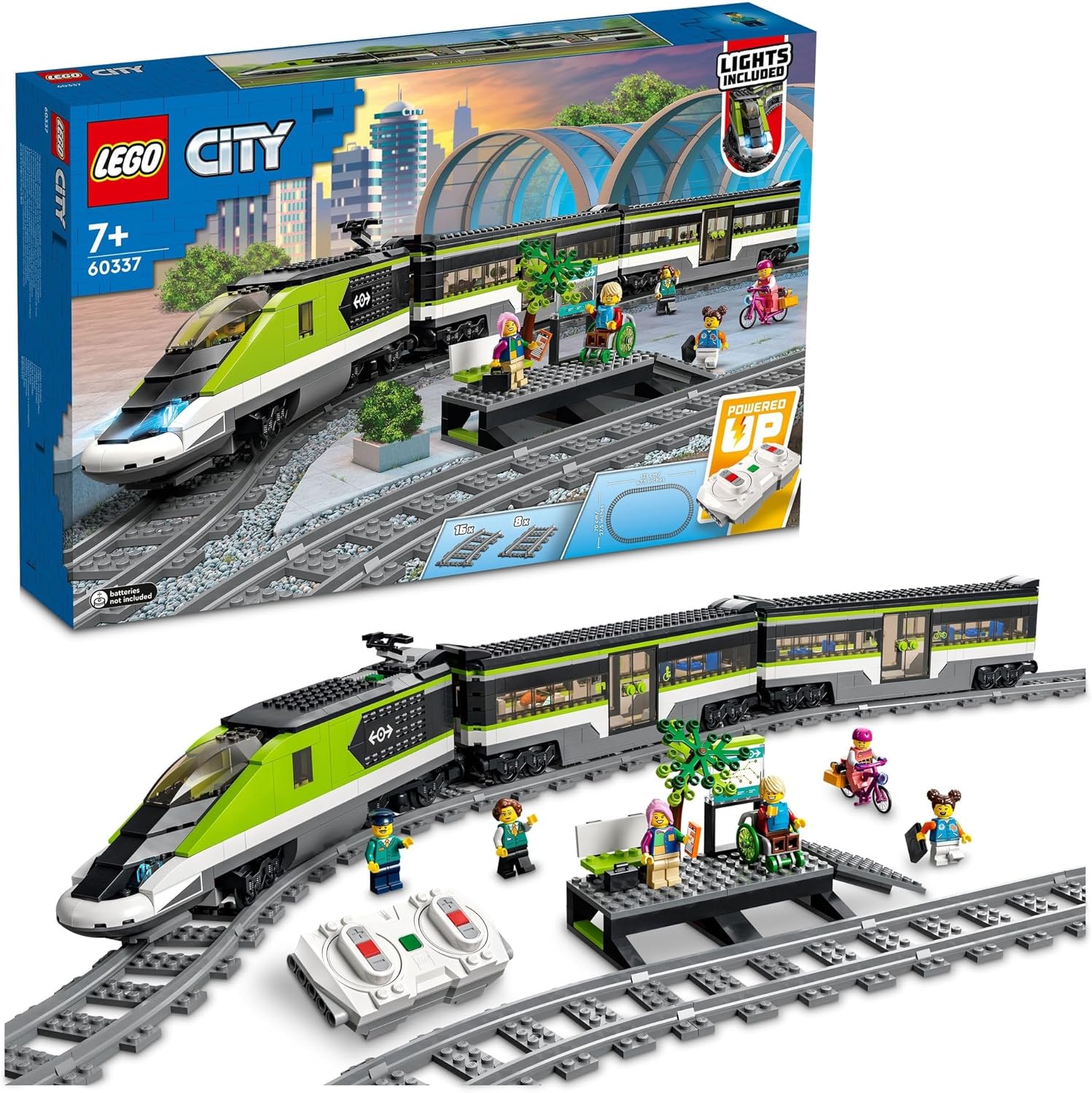 eisbahn spielzeug LEGO 60337 City Personen-Schnellzug, Set mit ferngesteuertem Zug