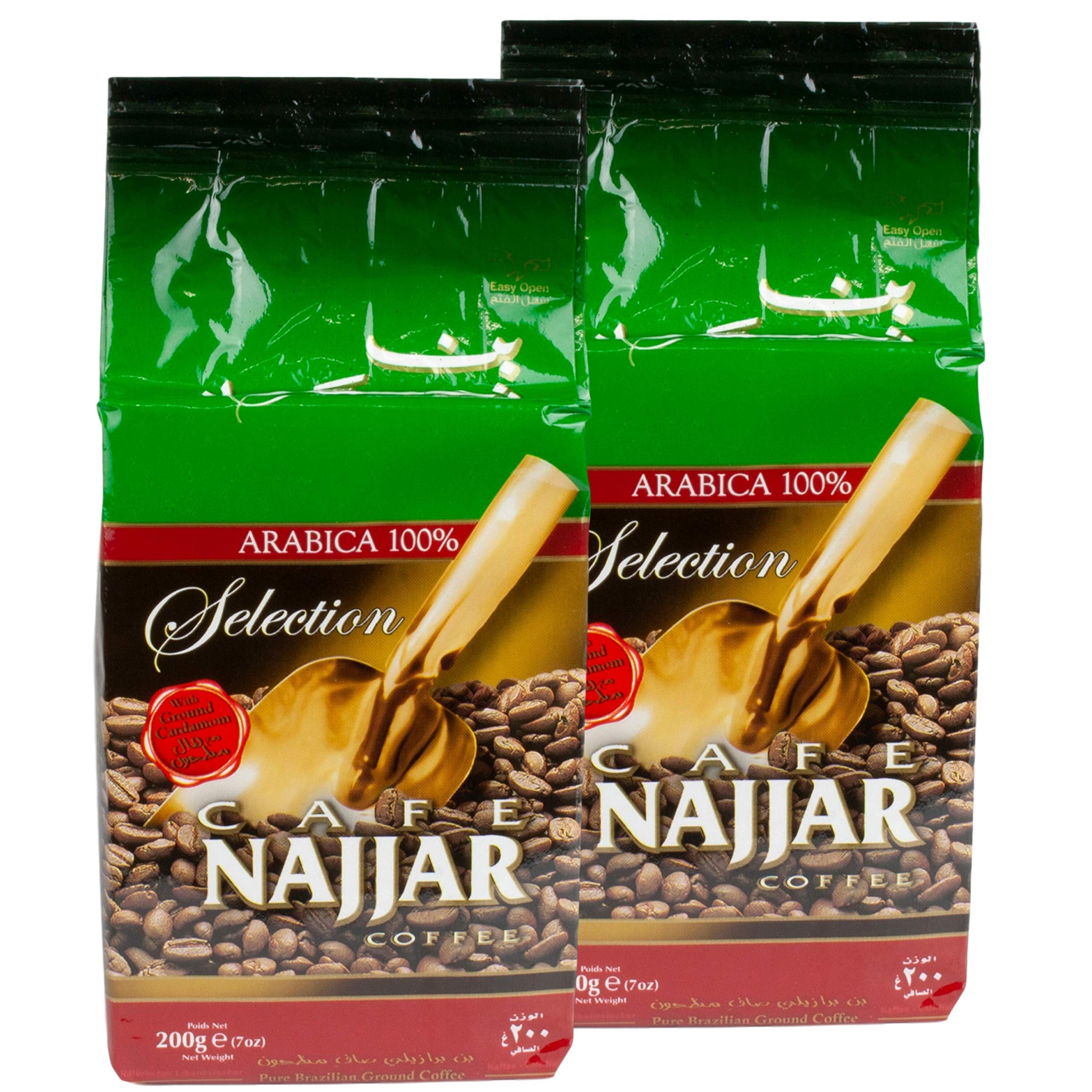 Najjar - arabska kawa mokka mielona z kardamonem w zestawie 2 szt. po 200 g opakowanie