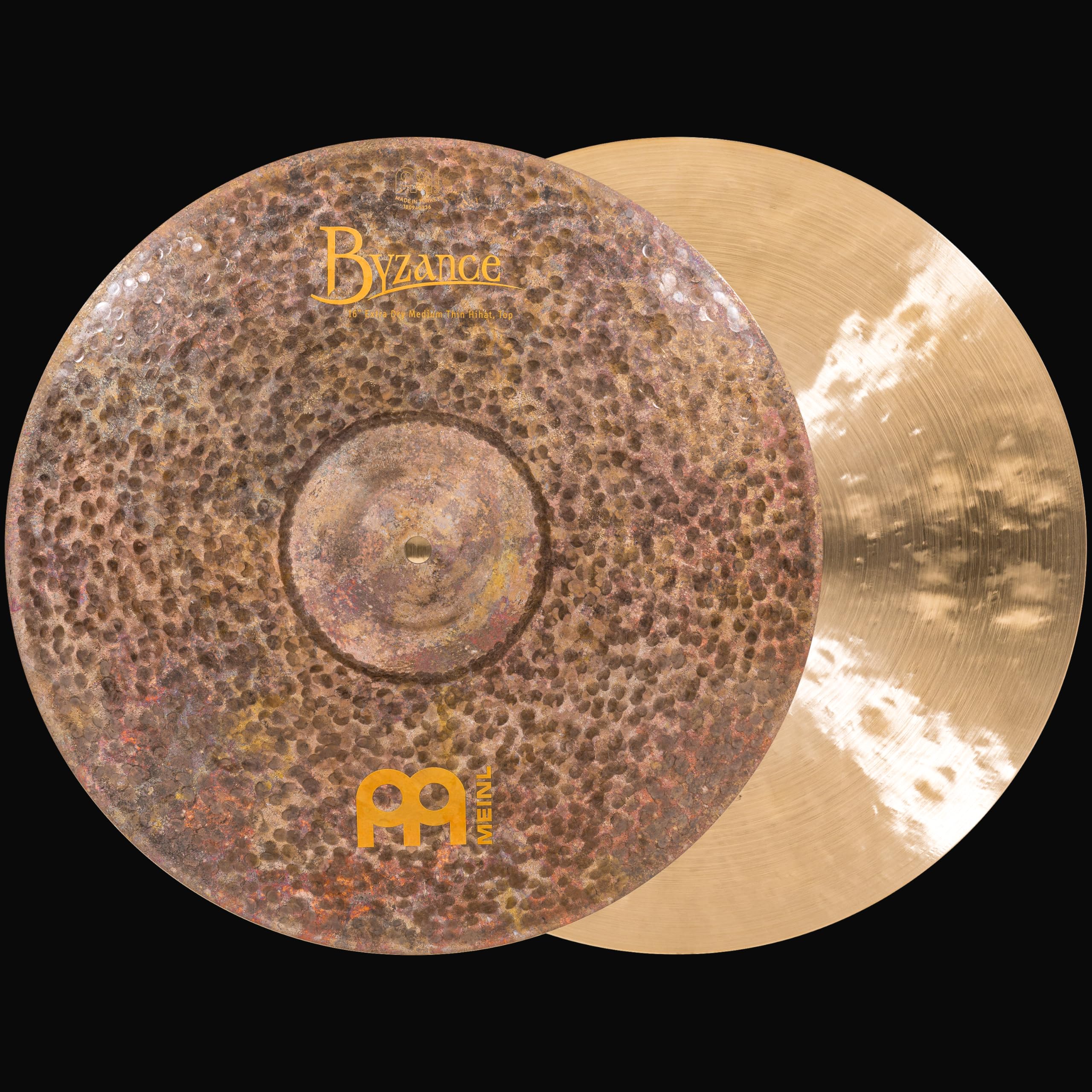 Meinl Cymbals Byzance Extra Dry Cymbales Hihat Medium Thin 16 pouces (40,64cm) pour Batterie - B20 Bronze, Finition Brute et Traditionnelle (B16EDMTH)
