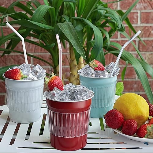 Miniatura 3 de Chill Vasos de aluminio, aptos para lavavajillas, 16 onzas, vasos recubiertos de color, vasos de aluminio 100% reciclables, reutilizables y