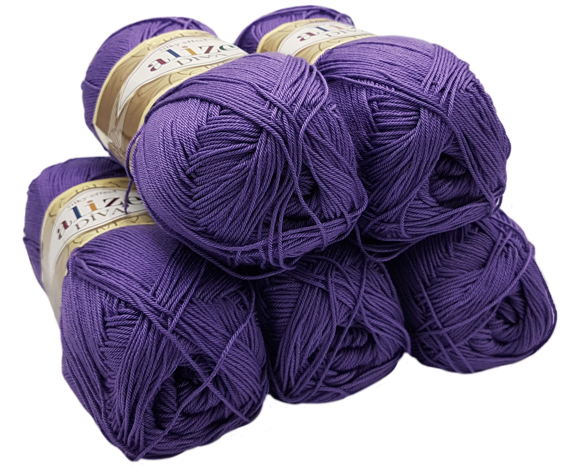 Alize 5 x 100g Diva Batik 500g Mercerised Acrylic Knitting Yarn