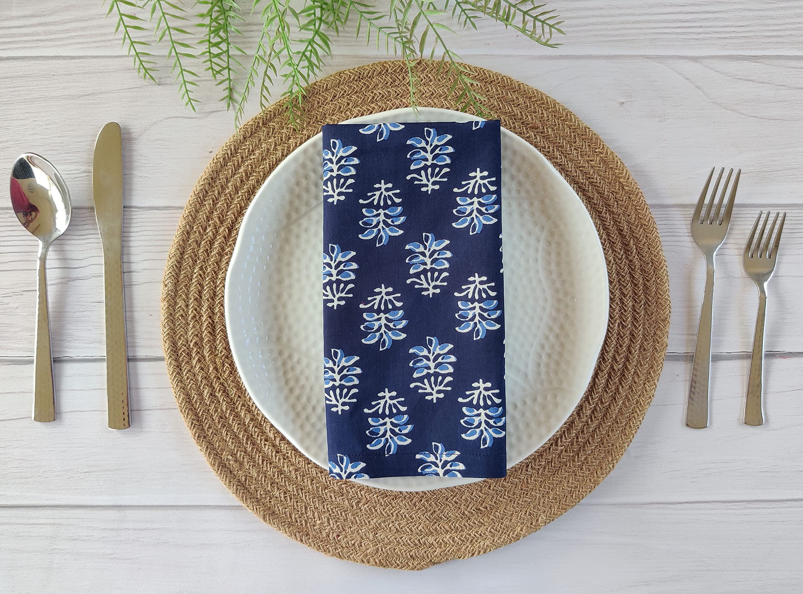 Craftbot Lot De 6 Serviettes De Table Lavables En Coton Léger Pour Usage Quotidien Ou Dîners Et événements - Tissu Doux Imprimé Noir Et Blanc - 45,7 X