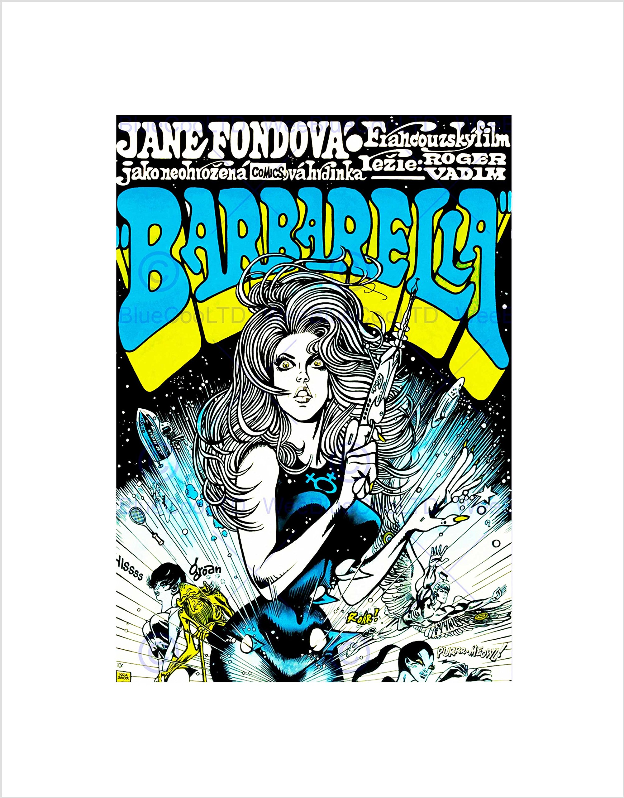 Wee Blue Coo Movie Film Barbarella Jane Fonda Sci Fi Classic Blonde Gun Wall Art Print