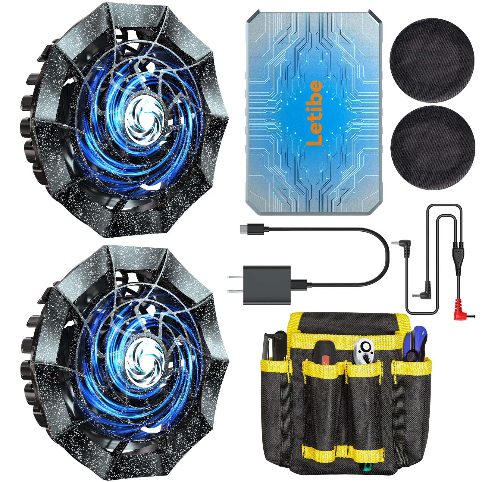 Amazon.co.jp: 空調作業服 ファンバッテリーセット 最強42V 36000mAh