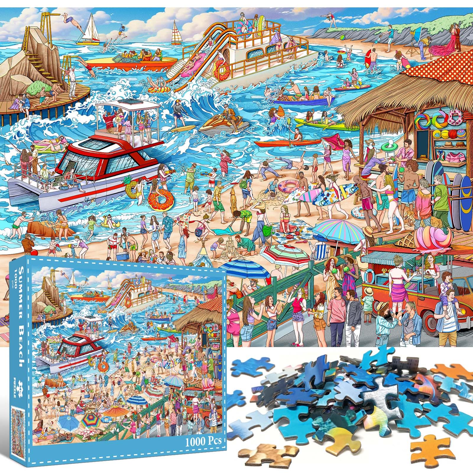 Amazon.com: TangMosaic Summer Beach Bliss Jigsaw Puzzle, 1000