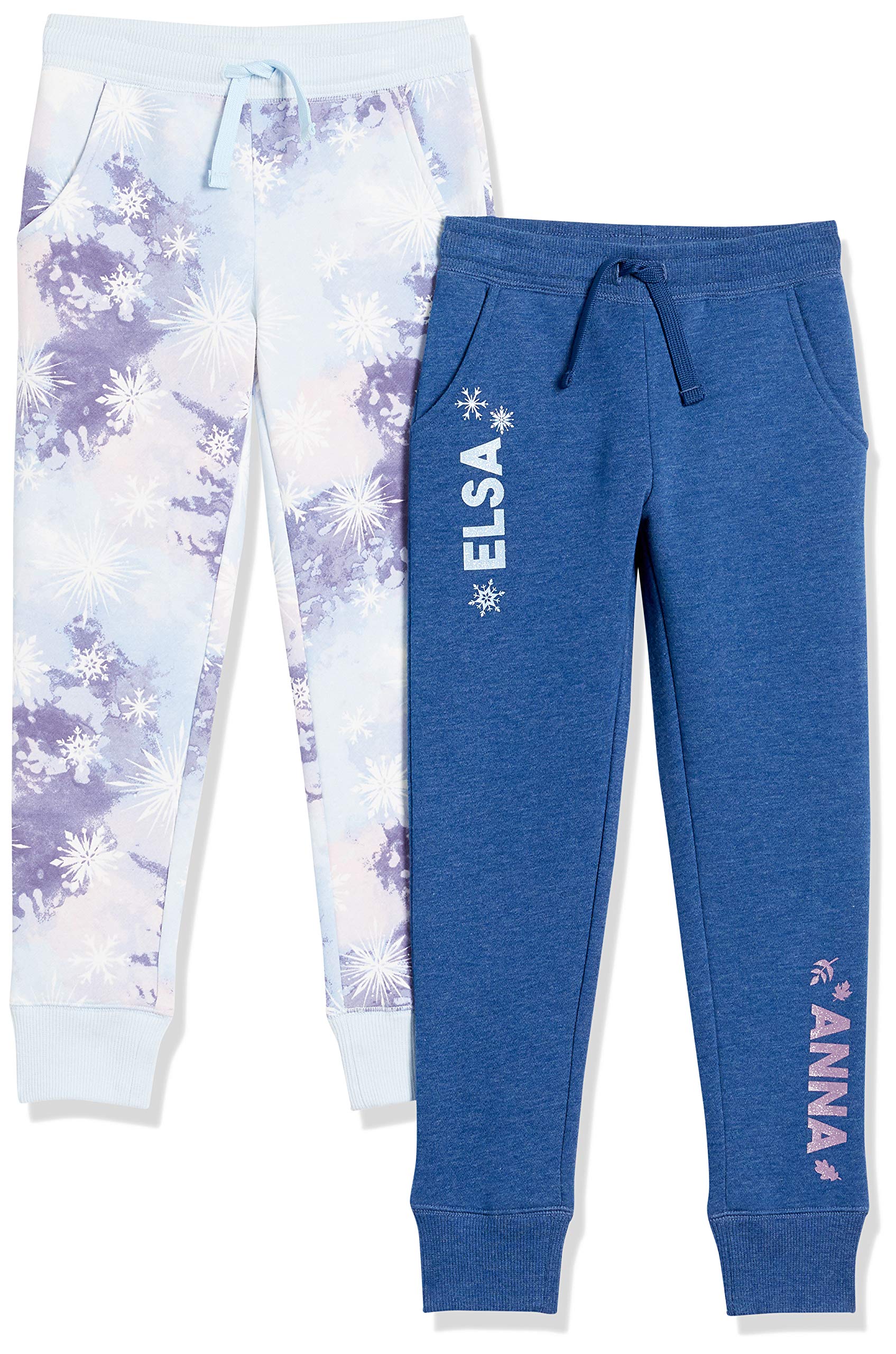Amazon Essentials Disney | Marvel | Star Wars | Frozen | Princess Pantaloni Sportivi Jogger in Pile (precedentemente Spotted Zebra) Bambine e Ragazze, Pacco da 2