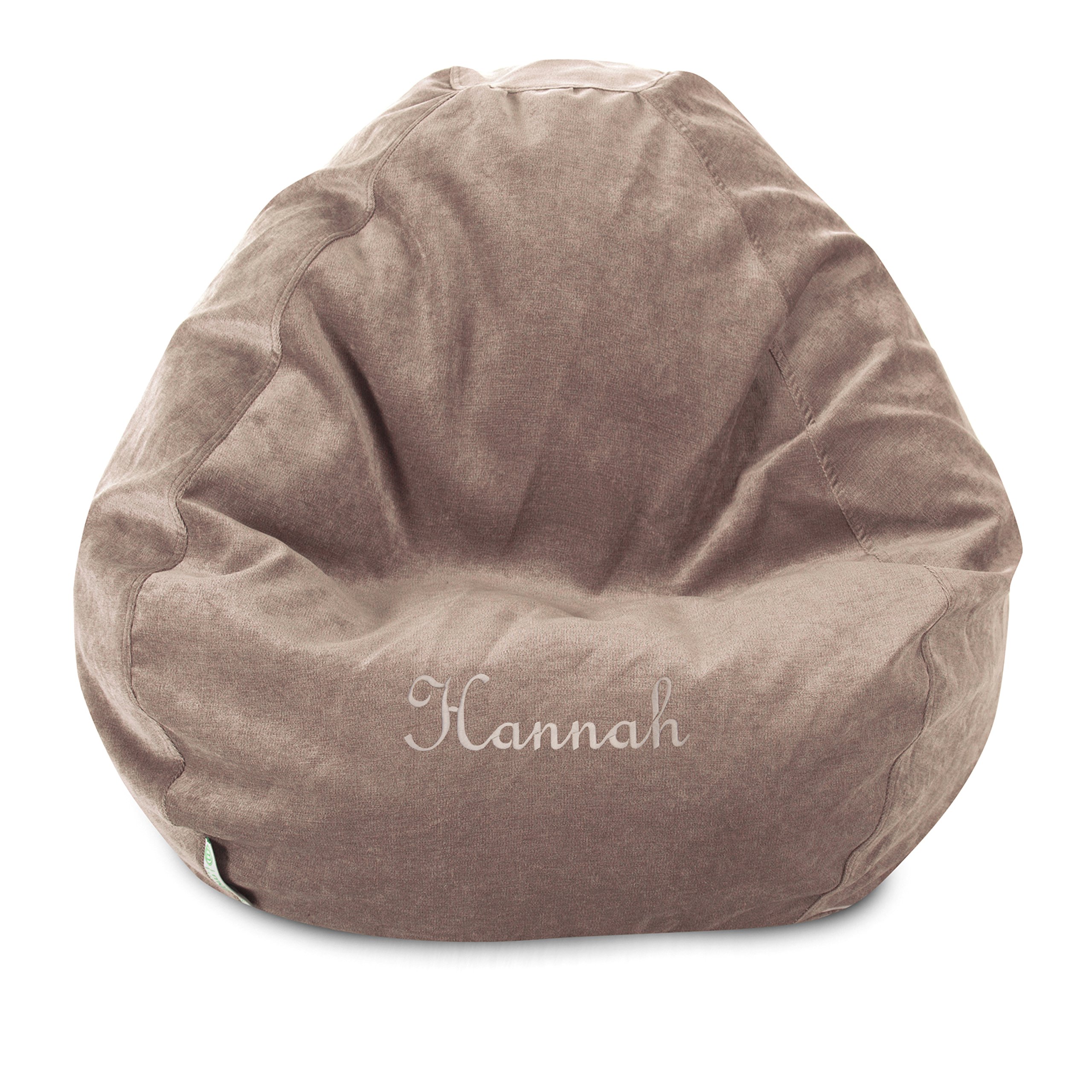 (similar item ) Majestic Home Goods Personalized Embroidered Classic Bean Bag Chair - Villa Giant Classic Bean Bags for Small Adults and Kids, 36 x 36 x 25 Inches (Pearl)