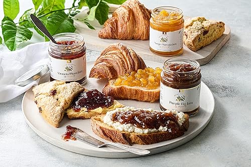 Miniatura 3 de Gourmanity Royal Preserve - Juego de 3 mermeladas de regalo, surtido de mermelada y jaleas, incluyendo mermelada de ciruela Victoria, mermelada de