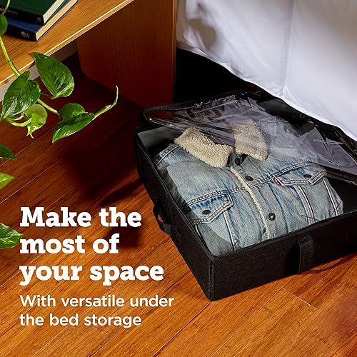 Miniatura 2 de storageLAB Contenedores de almacenamiento debajo de la cama, organizadores de armario y contenedores de almacenamiento, paquete de 2 organizadores