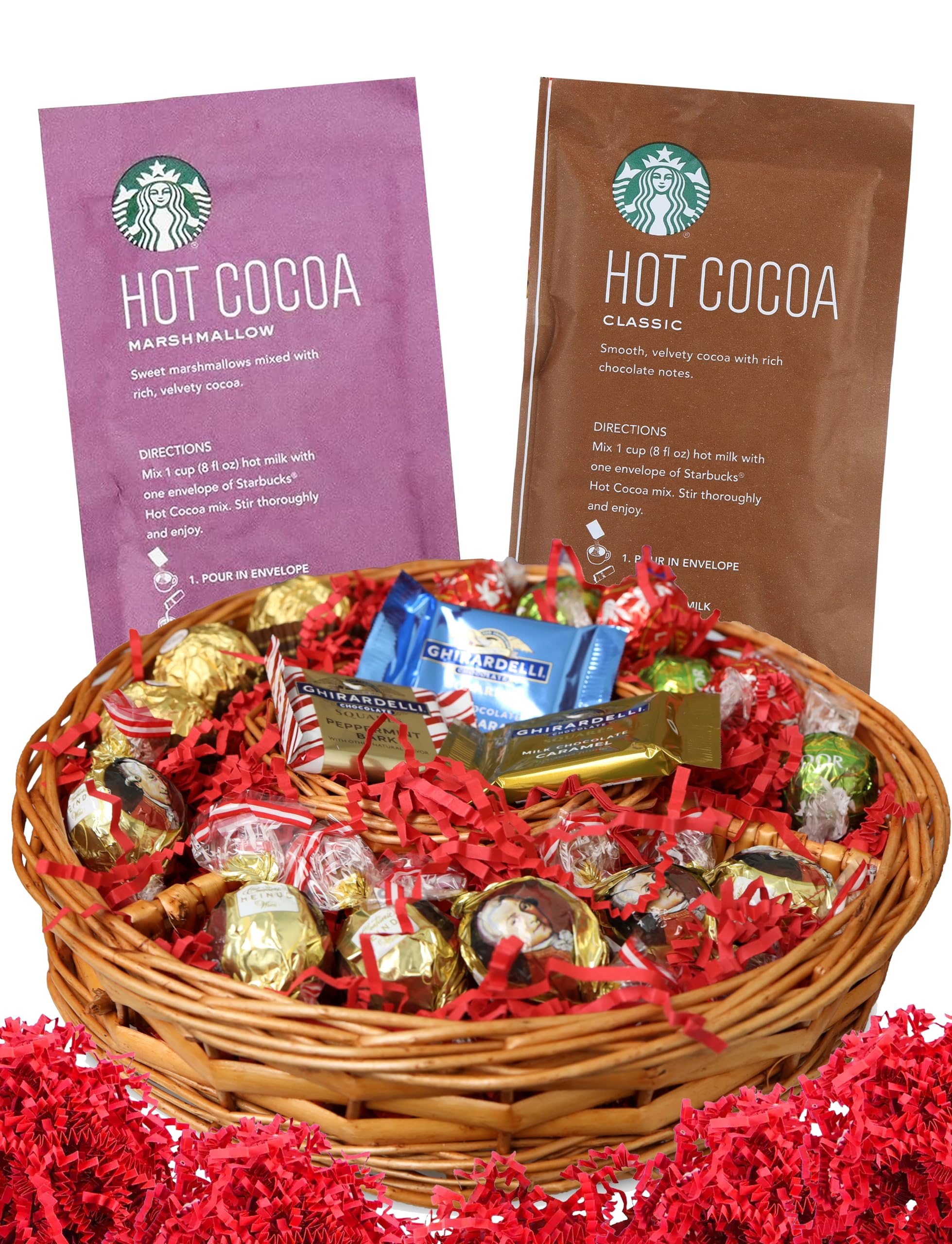 Chocolate Gift Tray, Truffles with Prime Peppermint Hot Cocoa, Gifts for Women Men Family Friends: Tray 4