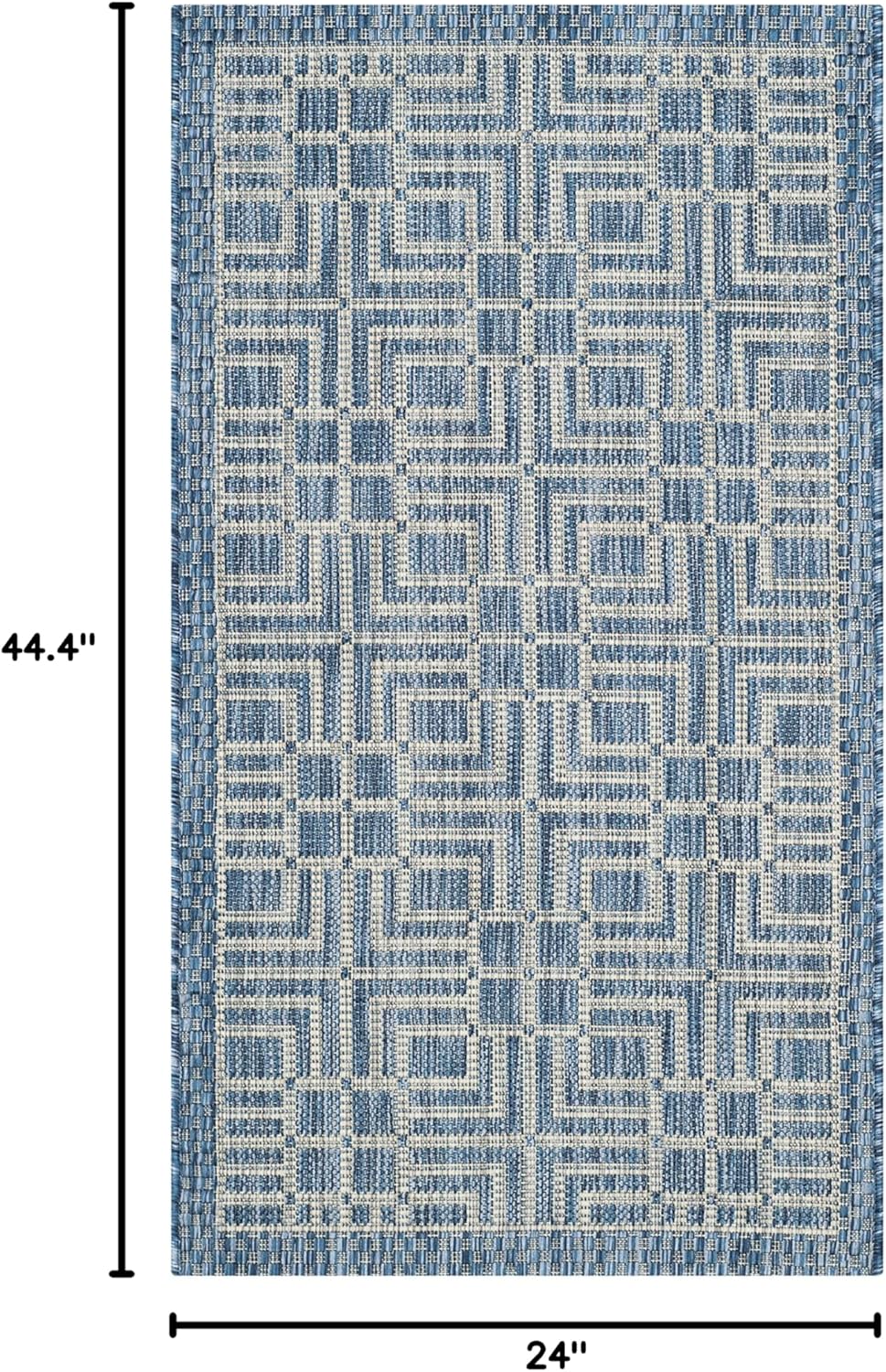 SAFAVIEH Courtyard Collection Accent Rug - 2'7" x 5', Navy & Grey, Non-Shedding & Easy Care, Indoor/Outdoor & Washable-Ideal for Patio, Backyard, Mudroom (CY8467-36821)