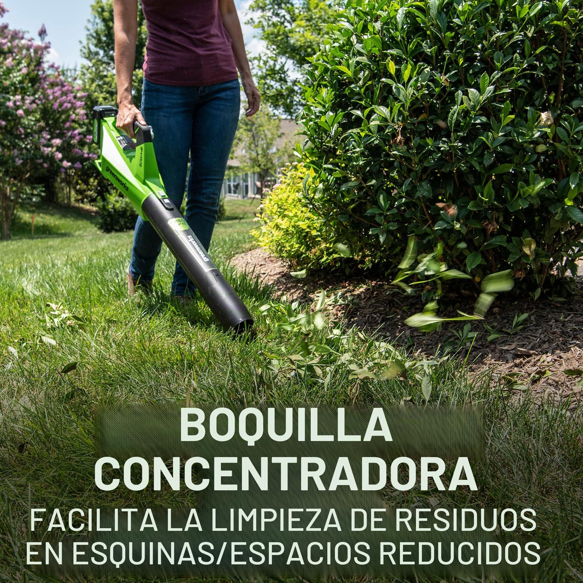 Greenworks Soplador 24V con Batería 4Ah y Cargador USB-C 65W, Brushless, 177 km/h, 12,18 m³/min, Cruise, Turbo BL24L411-01