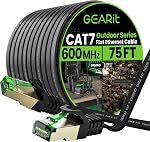 Câble Ethernet GearIT Cat7 Extérieur (150 Pieds), Paire Torsadée Blindée SFTP, Imperméable - Noir/Rouge, 150 Pieds