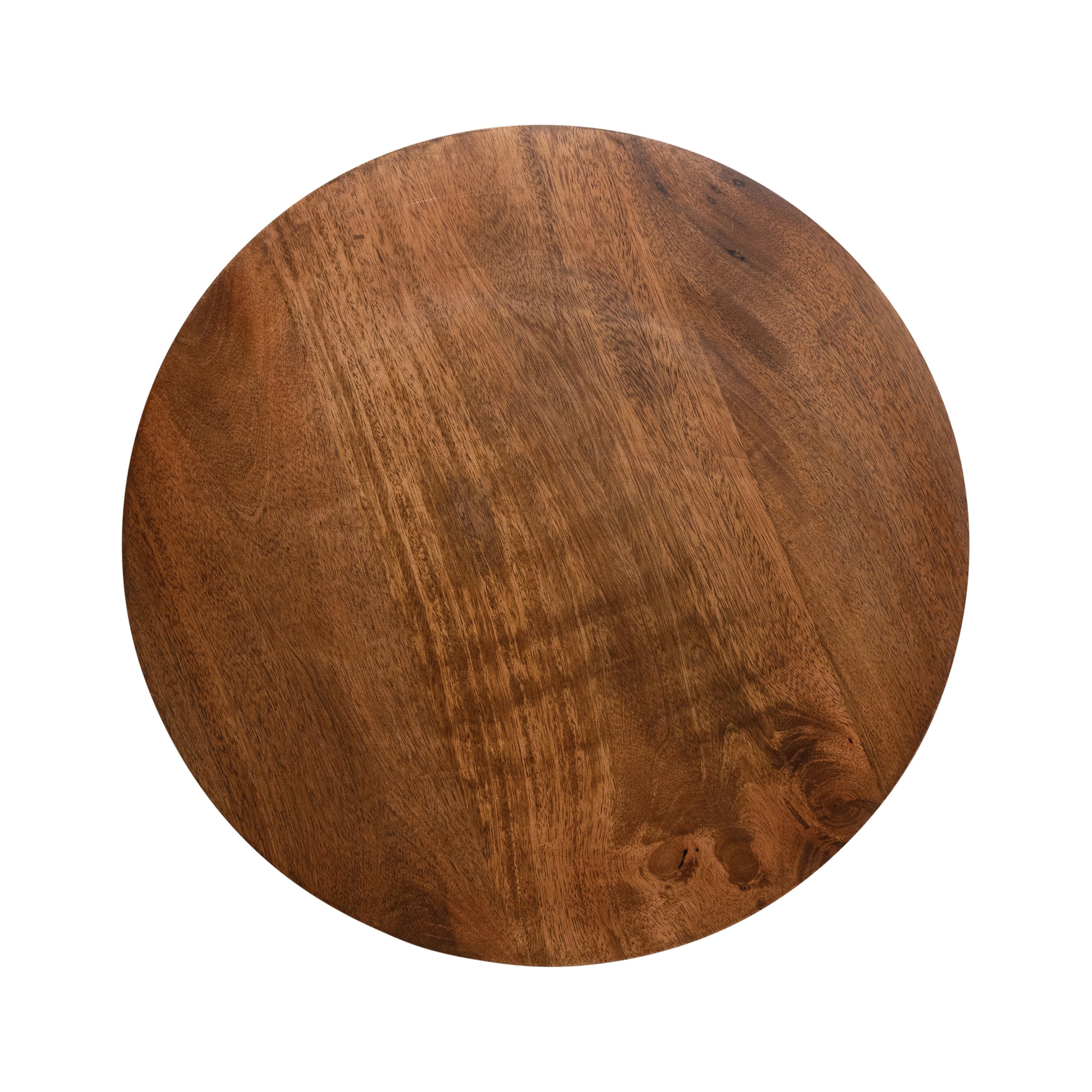 Creative Co-Op Mango Wood Side Table with Turned Legs, Walnut Finish