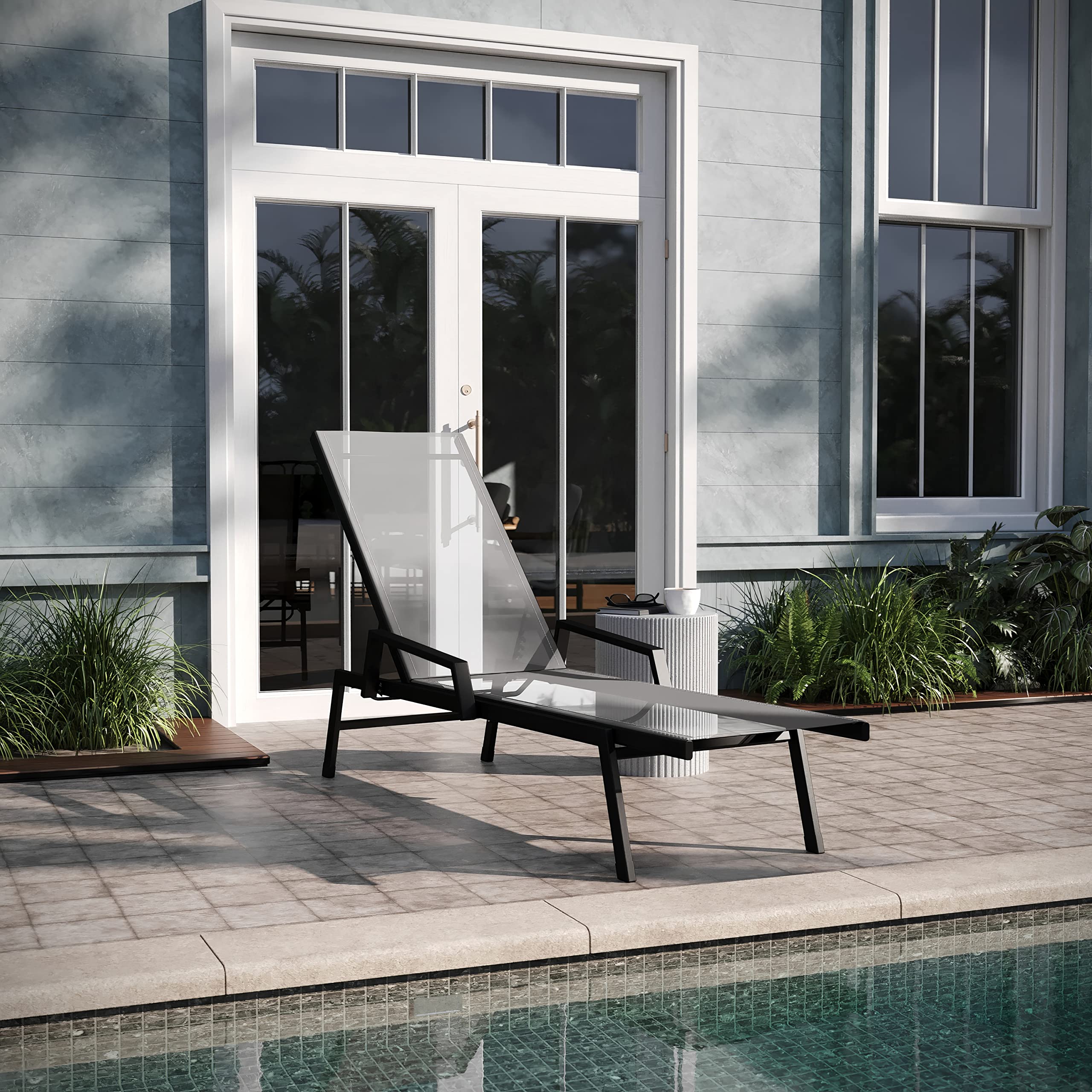 Amazon.com: EMMA + OLIVER Braelin Adjustable Patio Chaise Lounge