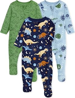 Yoofoss Baby Pajamas 100% Organic Cotton Baby Sleepers for Newborn 0-3 3-6 6-9 Months Boys Girl Clothes 3pcs Footed PJs