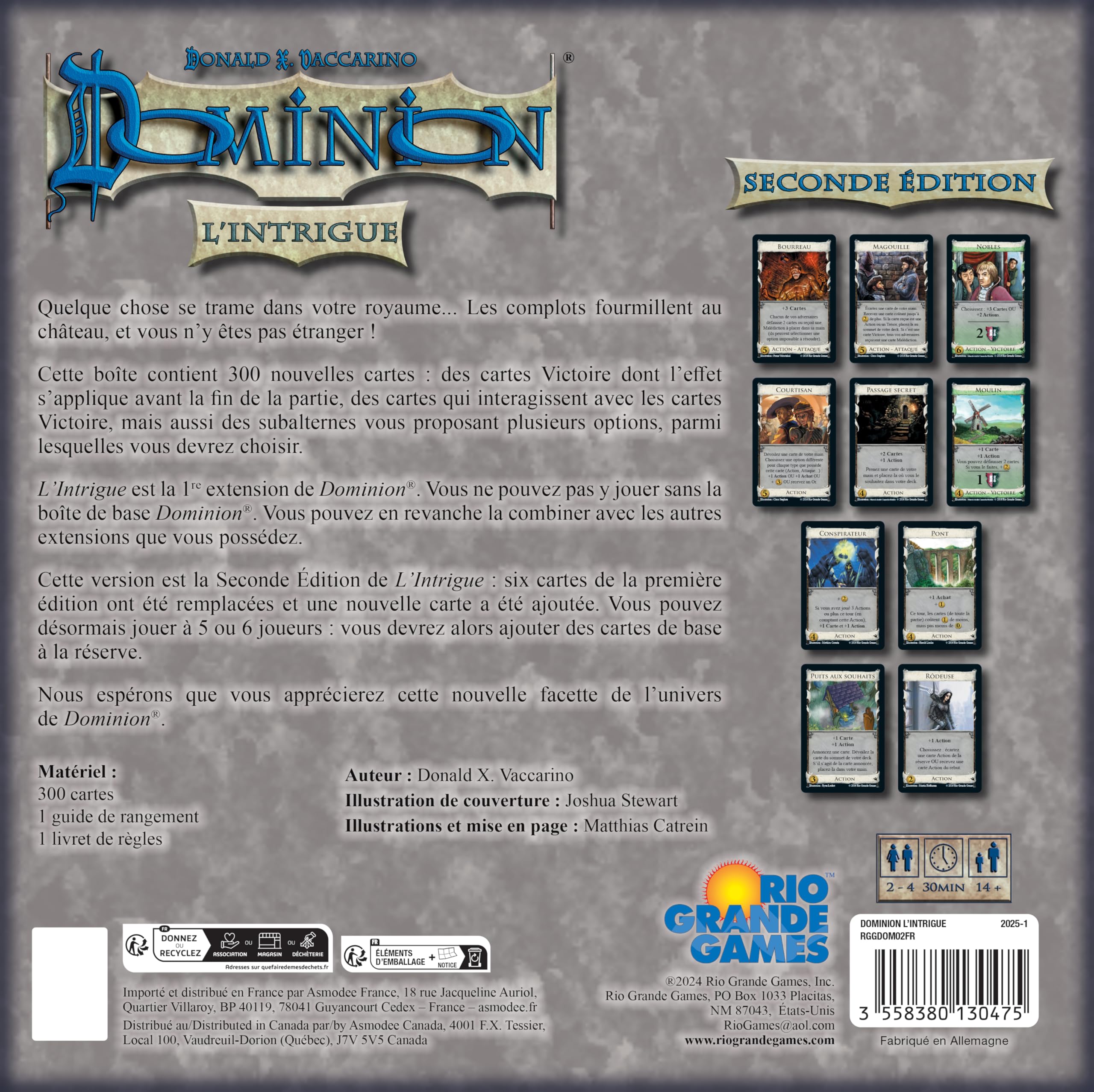 Asmodee - Dominion Extension L’Intrigue Seconde édition - Rio Grande Games