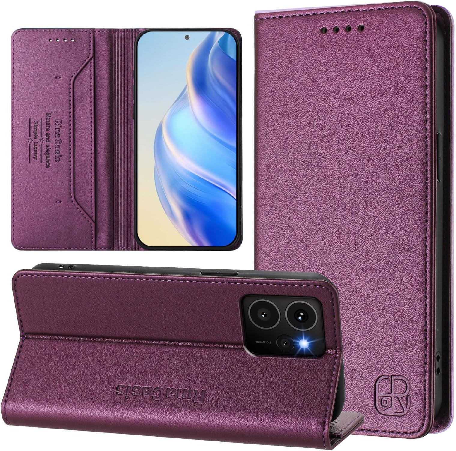 Compatible with Nokia HMD Skyline Magnetic Closure Wallet Case Carrying Case, Compatible with Nokia HMD Skyline Flip Kickstand Case Red