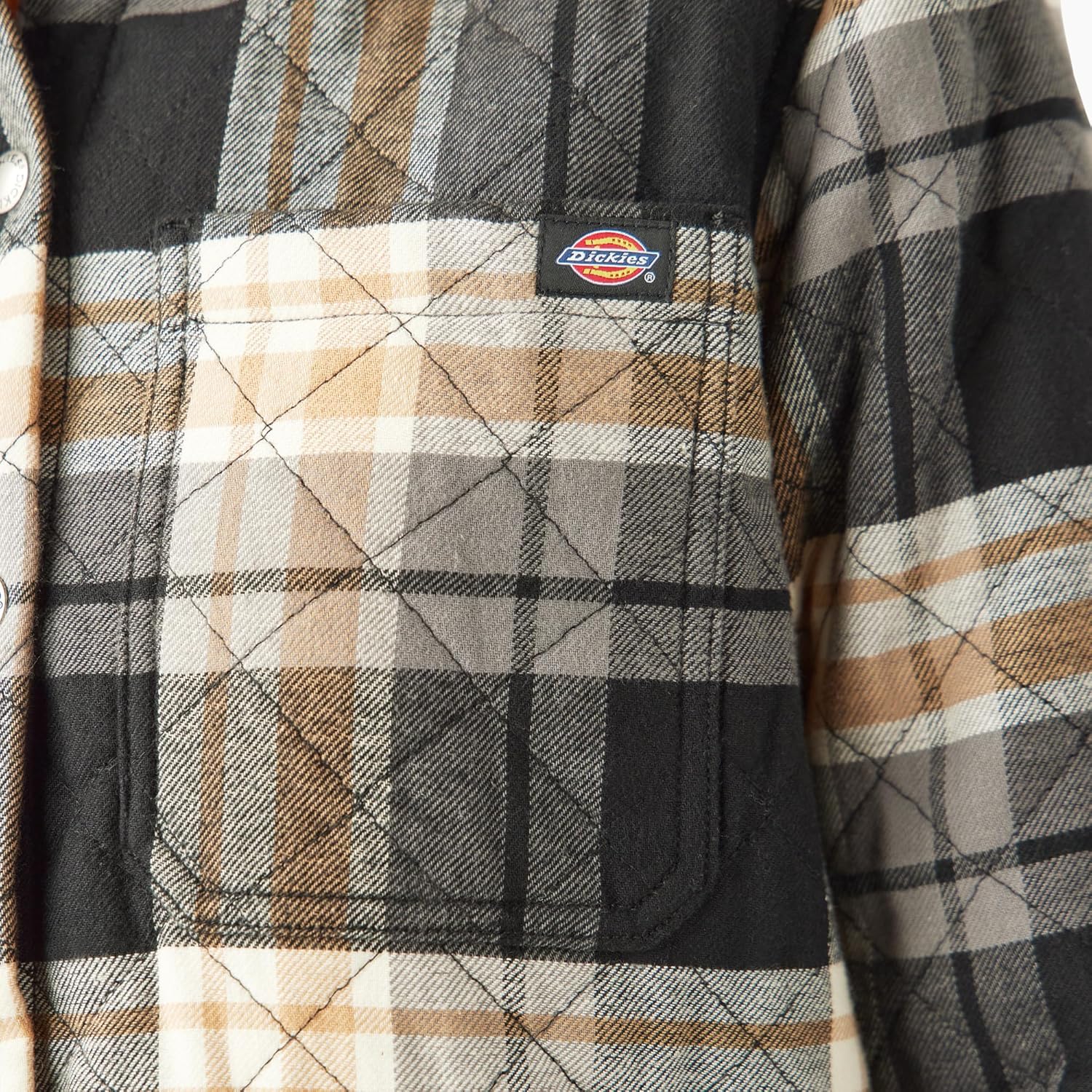 Dickies Womens Women’s Flannel Hooded Shirt Jacket - Image 7