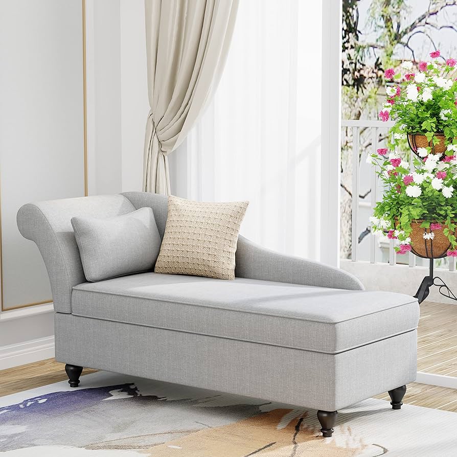 Amazon.com: Modern Chaise Lounge Indoor with Storage Fabric