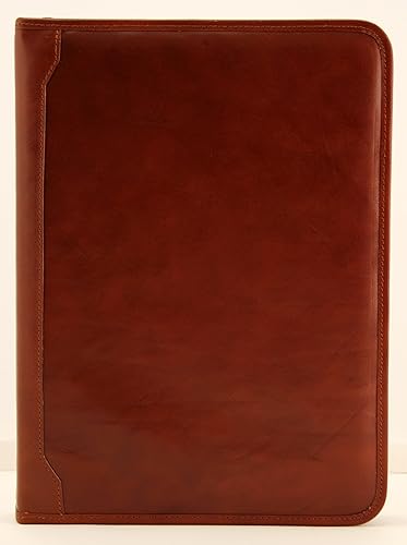 Vista 9 de Noda Portafolio de cuero ejecutivo (negro) Cartera profesional de negocios con cierre de cremallera currículum, documento, bloc de notas, tableta