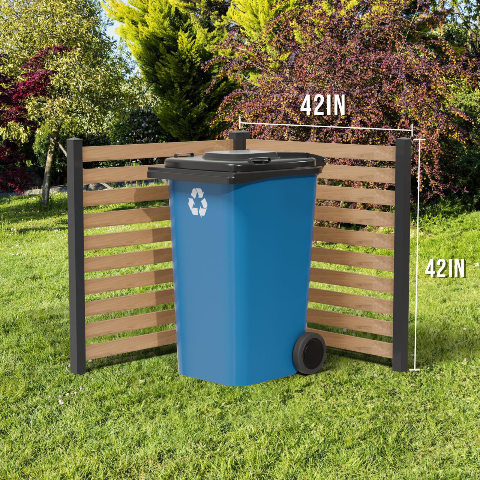 42"W X 42"H Air Conditioner Fence Pool Equipment Enclosure Trash Can