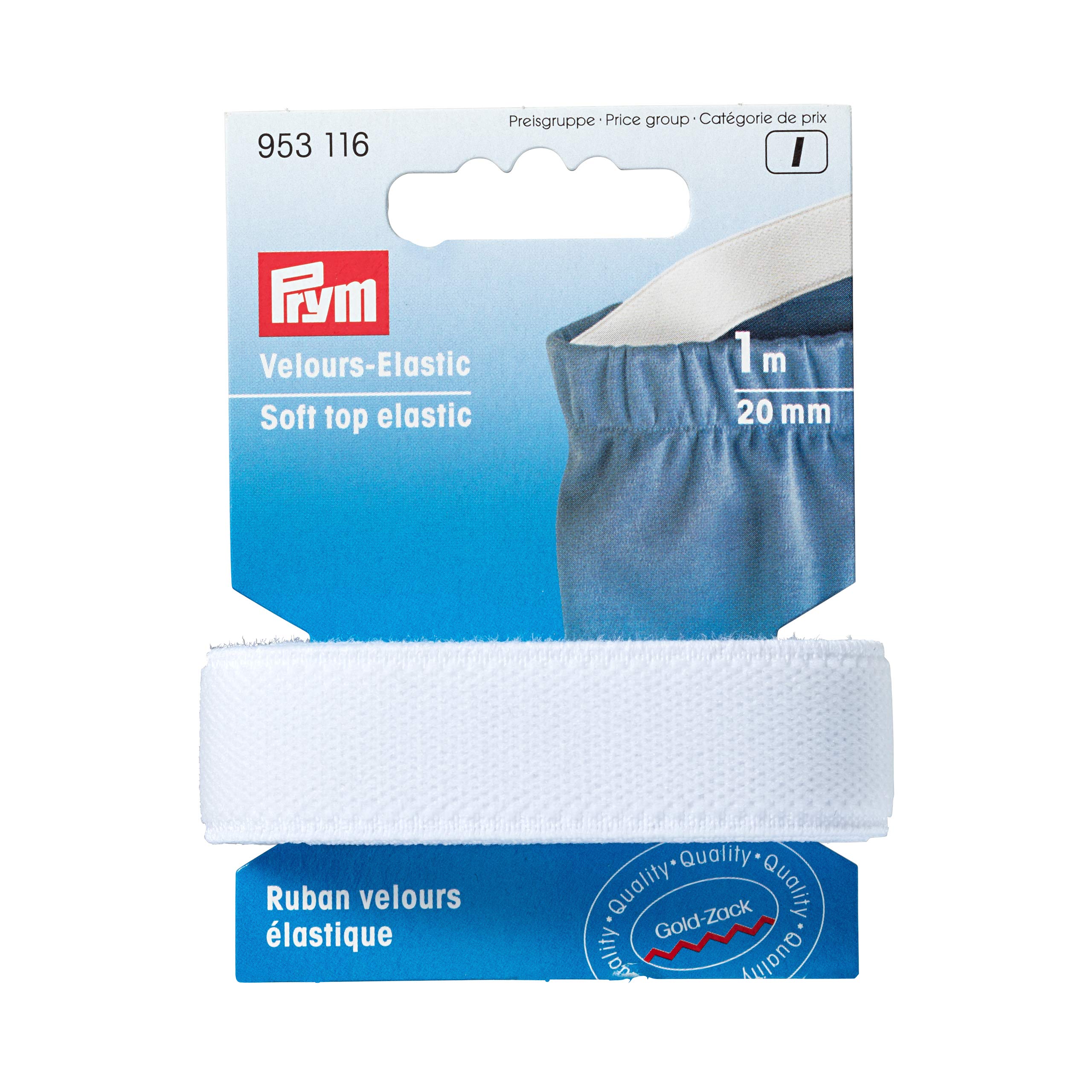 Prym - Soft Top White (20mm, 1m) Elastic Tape - 1 Unit