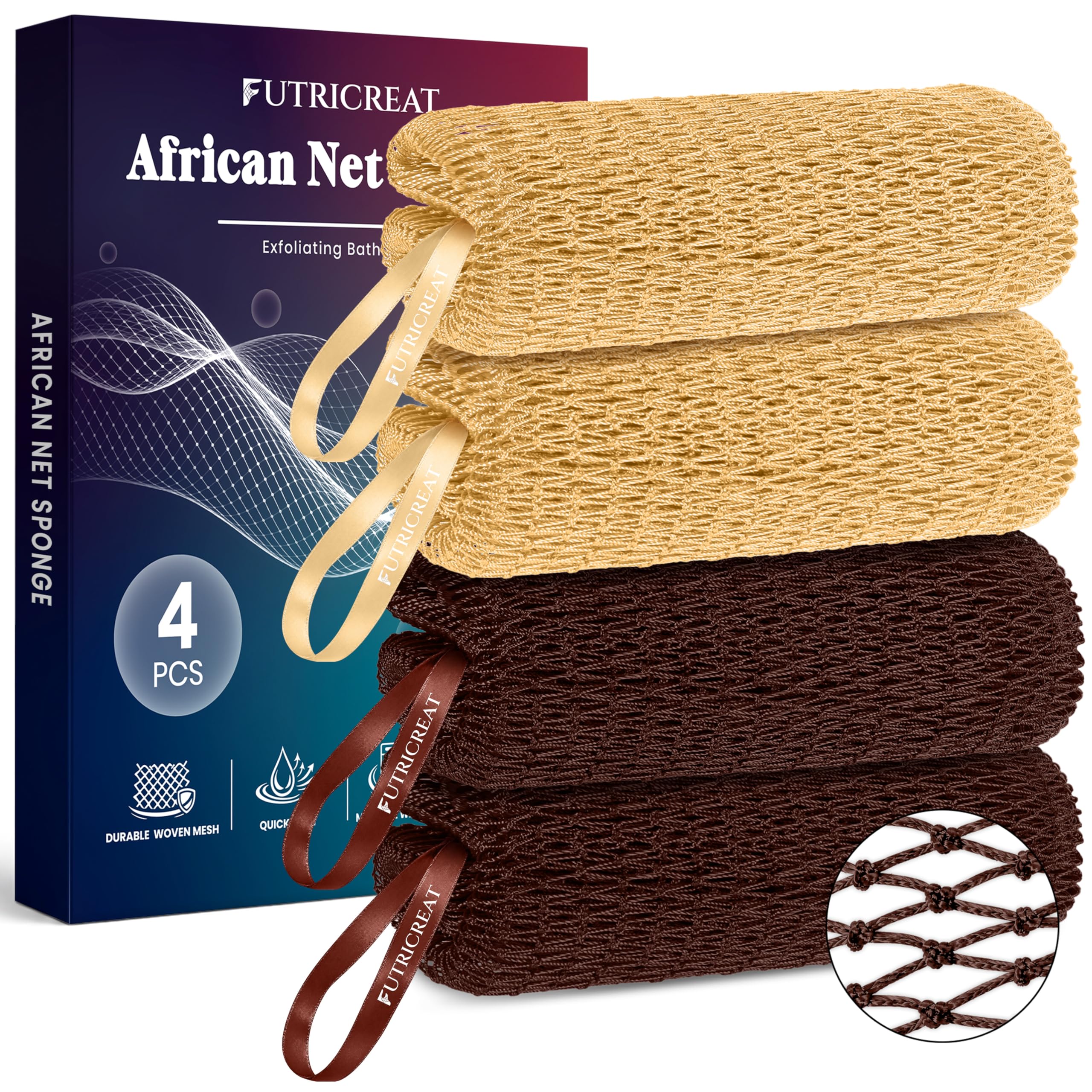 African Net Sponge - Exfoliating Back Scrubber -15