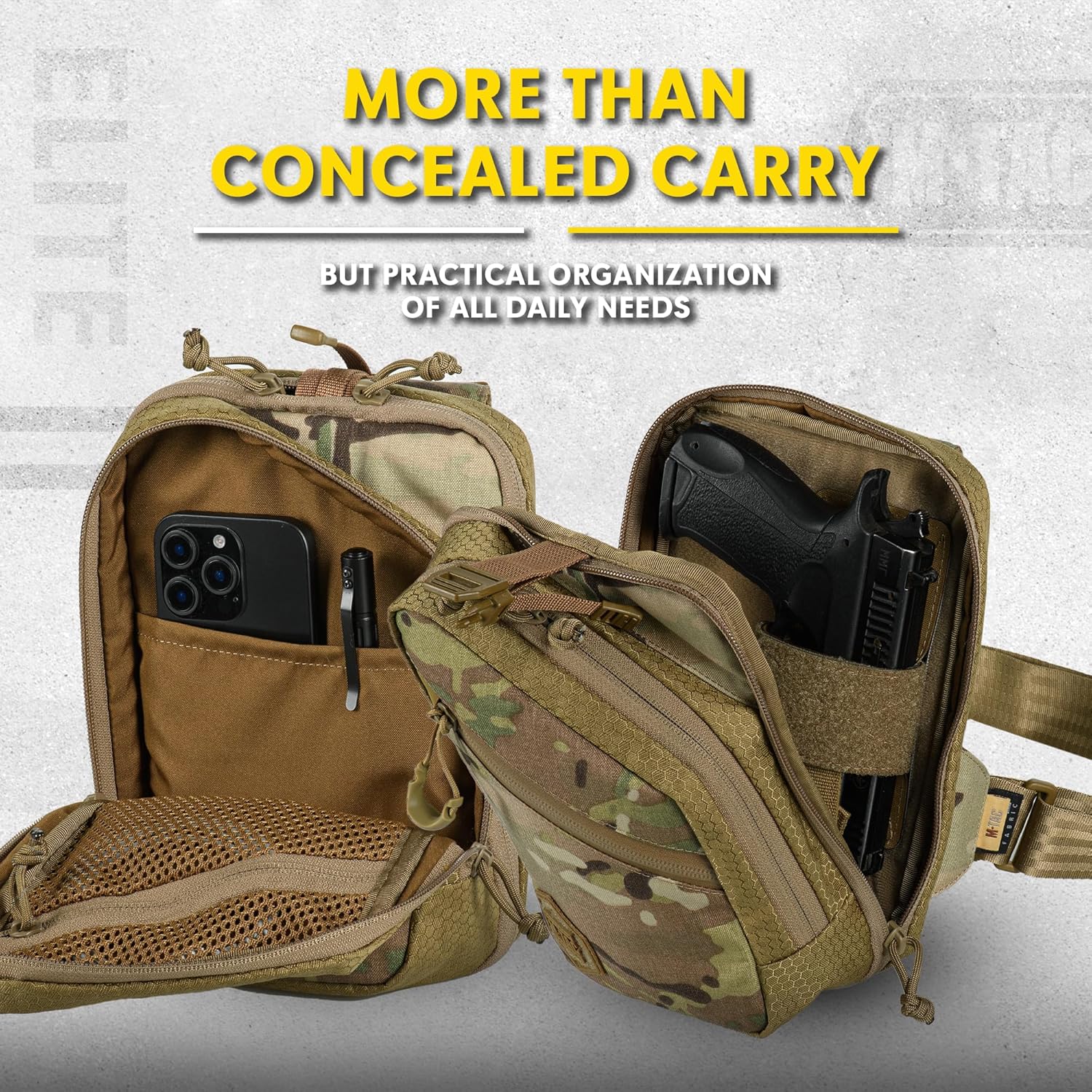 M-Tac Elite Sling Bag - EDC Tactical Crossbody Concealed Carry CCW Chest Pack - Image 5