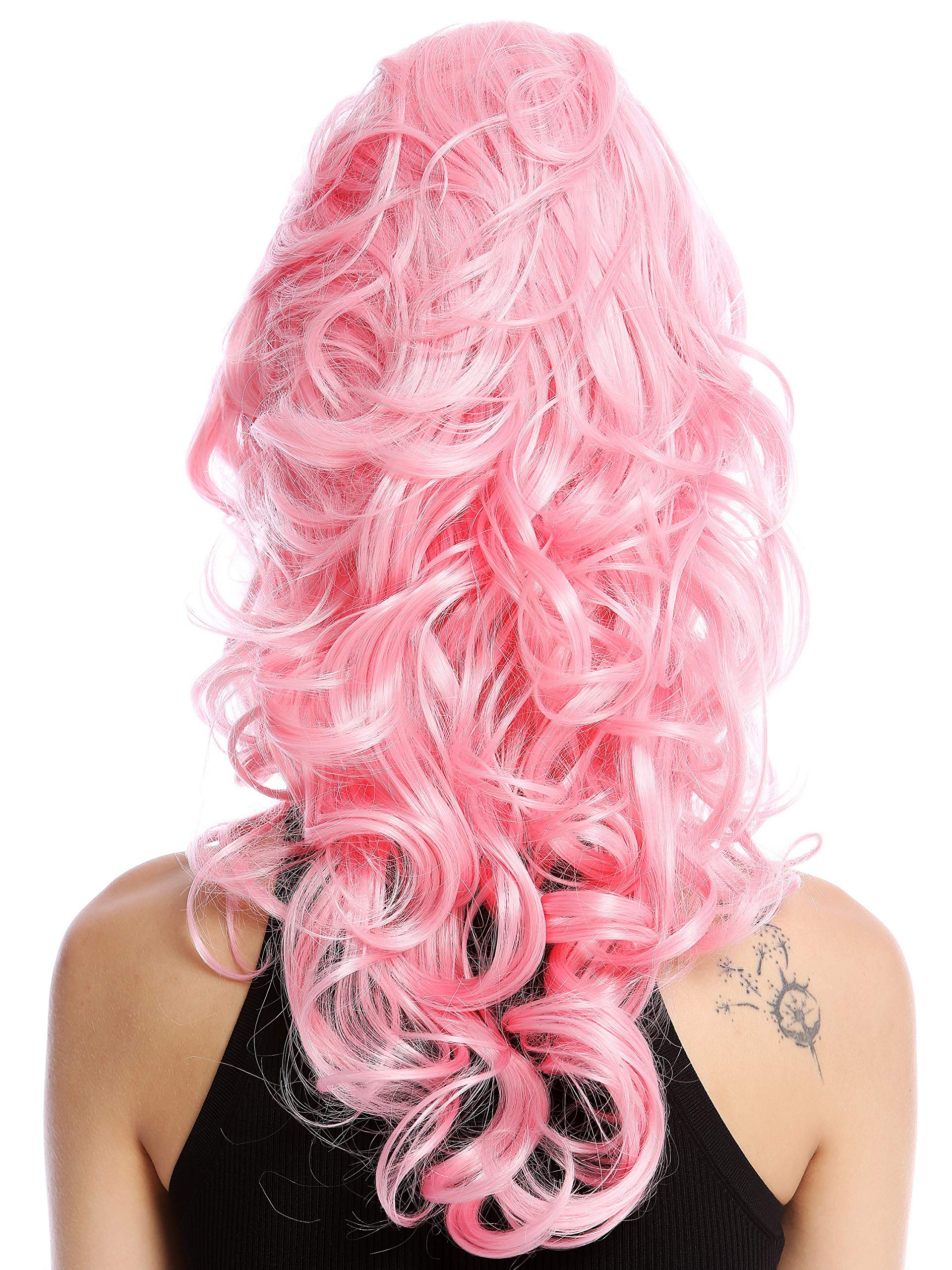 WIG ME UP - GFW2418-TF2317-F1 Quality Lady Wig Baroque 60s Beehive Retro Bun curly long pink Pop Singer, Light pink (TF2317-F1), 50 cm - Image 4