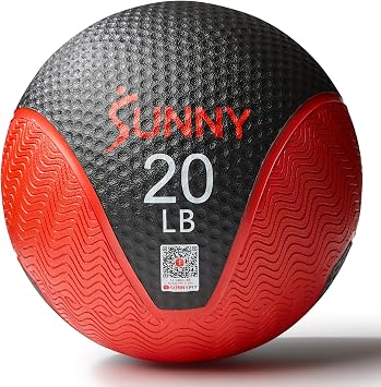 Sunny Health & Fitness Medicine Ball with Premium Dual Textured Grip