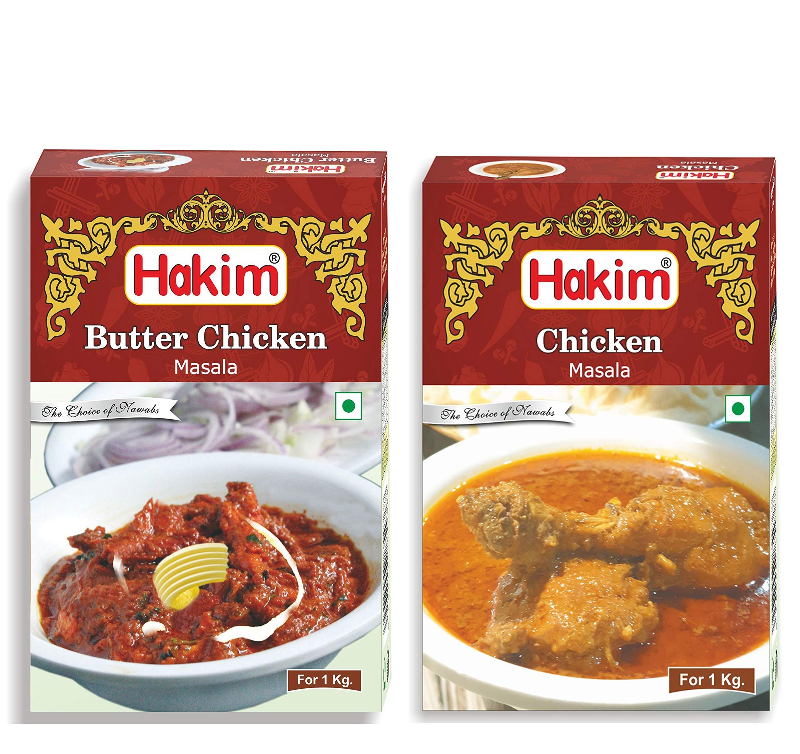 Hakim India'S 1St Authentic Mughlai Butter Chicken Masala & Chicken Masala - Pack of 12-50 Grams Each