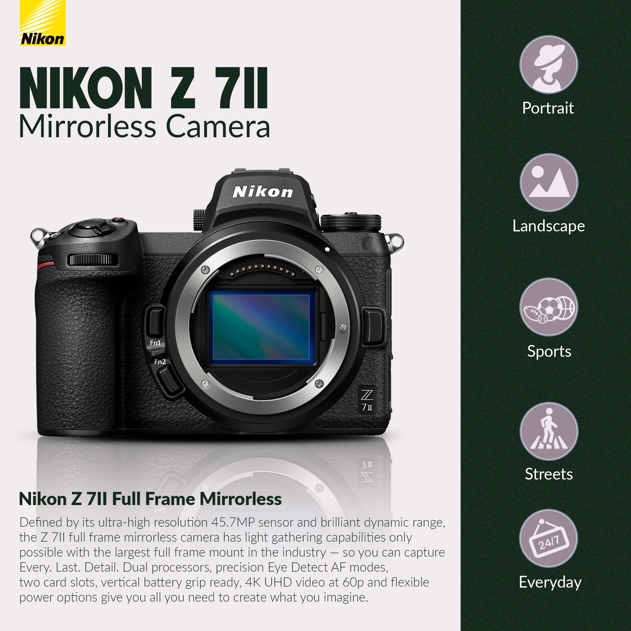 Amazon | Nikon Z 7II ミラーレスカメラ 予備バッテリーとクリーニング
