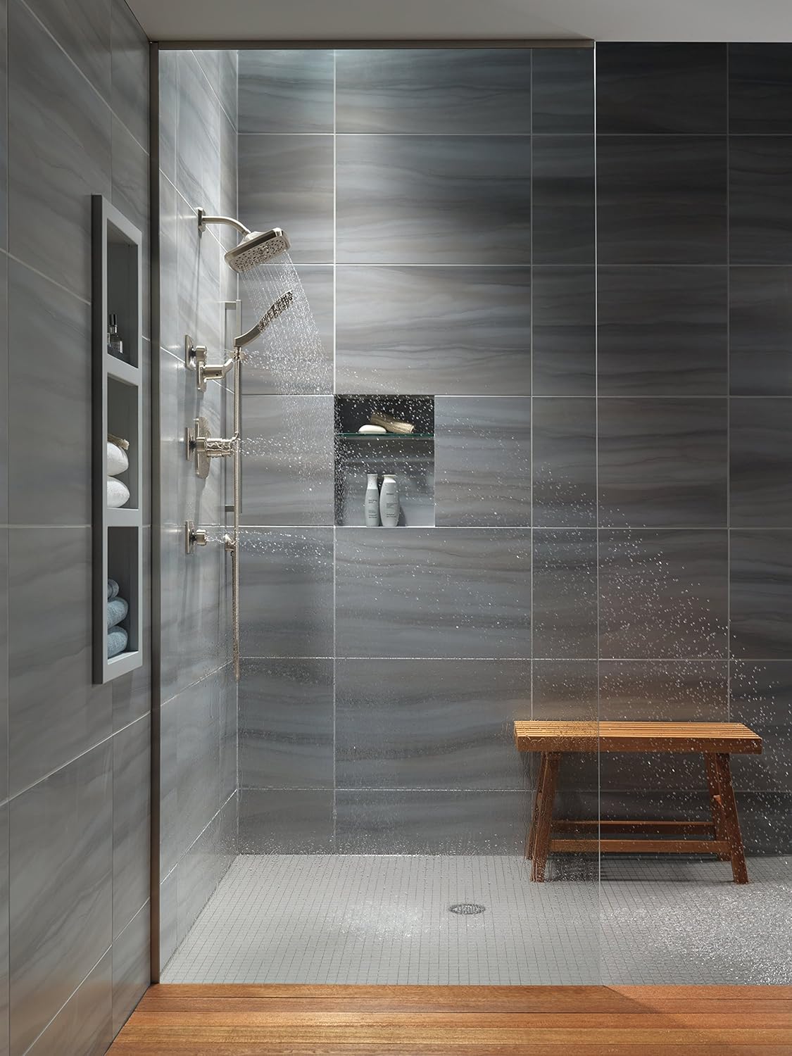 Limited Discount Delta Faucet Tesla 14 Series Single-Function Shower Trim Kit with Three-Spray Touch-Clean H2Okinetic Shower Head, Stainless T14252-SS (Valve Not Included)