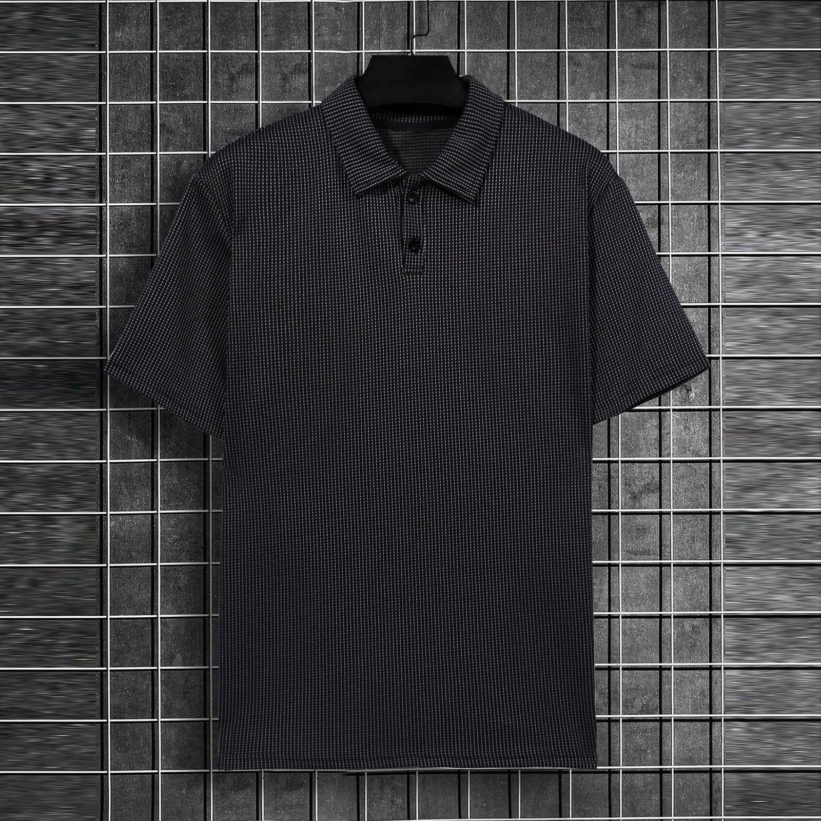 Koszulka polo T-shirty męskie solidny kołnierz z klapą top z krótkim rękawem z listwą guzikową męskie wygodne ubrania do pracy i noszenia na co dzień