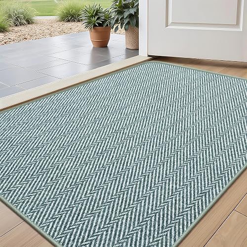 Ultra Thin Door Mat Indoor Entrance 17'x29', Low-Profile Indoor Door Mat, Non Slip Entry Mat Rubber Backing Unique Herri