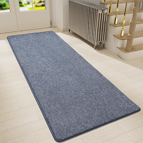 Miniatura 16 de Keeko - Alfombras grises de 4 x 6 pies para dormitorio, suave alfombra moderna para sala de estar, alfombra antideslizante de bajo pelo interior,