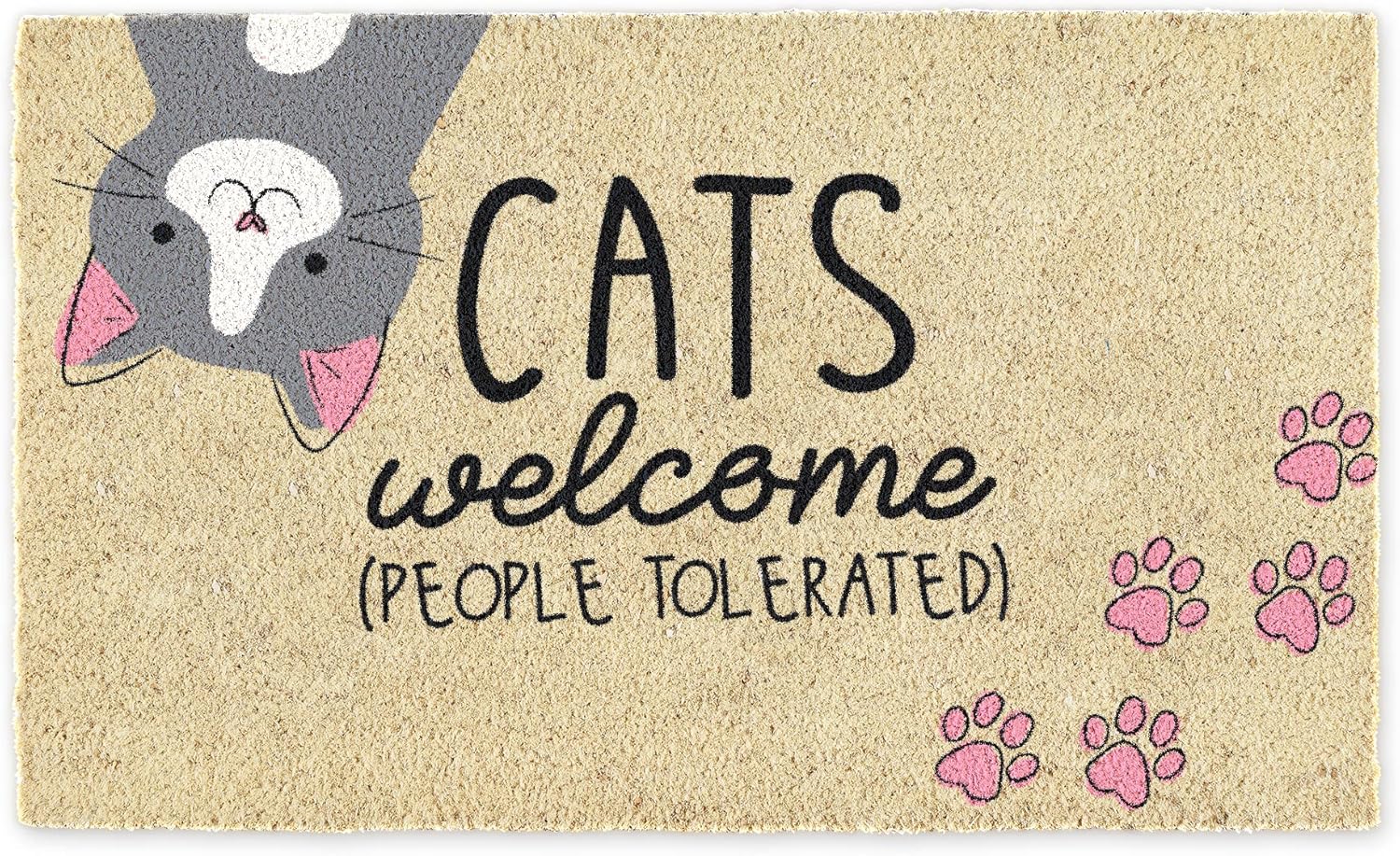 DII Pet Print Collection Natural Coir Doormat, 17x29, Dogs Welcome