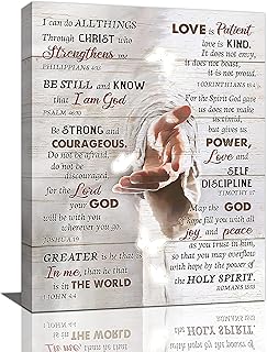 Christian Bible Verse Wall Art Hand Of God Jesus Motivational Pictures Religious Inspirational Quotes Modern Artwork Paintings Canvas Prints Framed Home Decor For Church Bedroom Bathroom 12"x16"