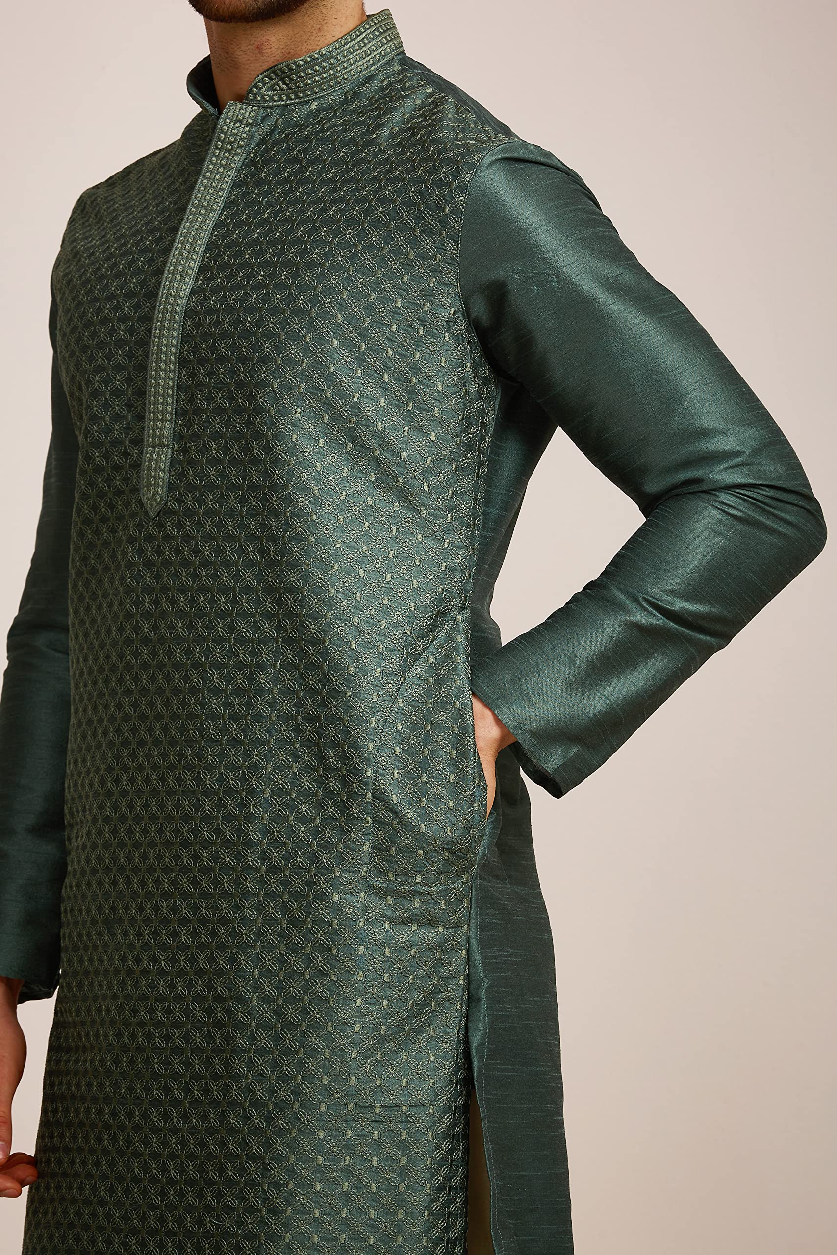 Manyavar Set Kurta da uomo lungo al ginocchio