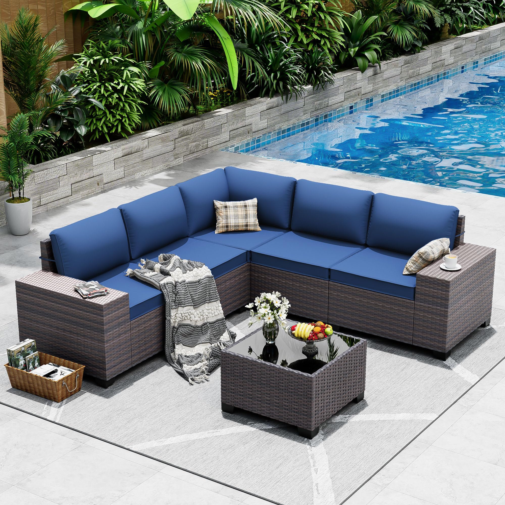 ASJMR 6 Pieces Outdoor Sectional Furniture