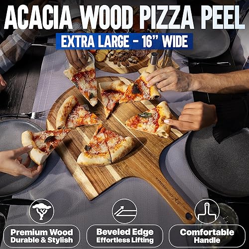 Miniatura 23 de Kitchenstar Cortador de pizza de 14" Cuchillo de acero inoxidable afilado para rebanar - Estilo balancín con cubierta de hoja Picar y rebanar b)